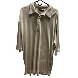 Tulliano Men’s Taupe Polo Shirt – Short Sleeve – Size 3XT – Soft Stretch Knit